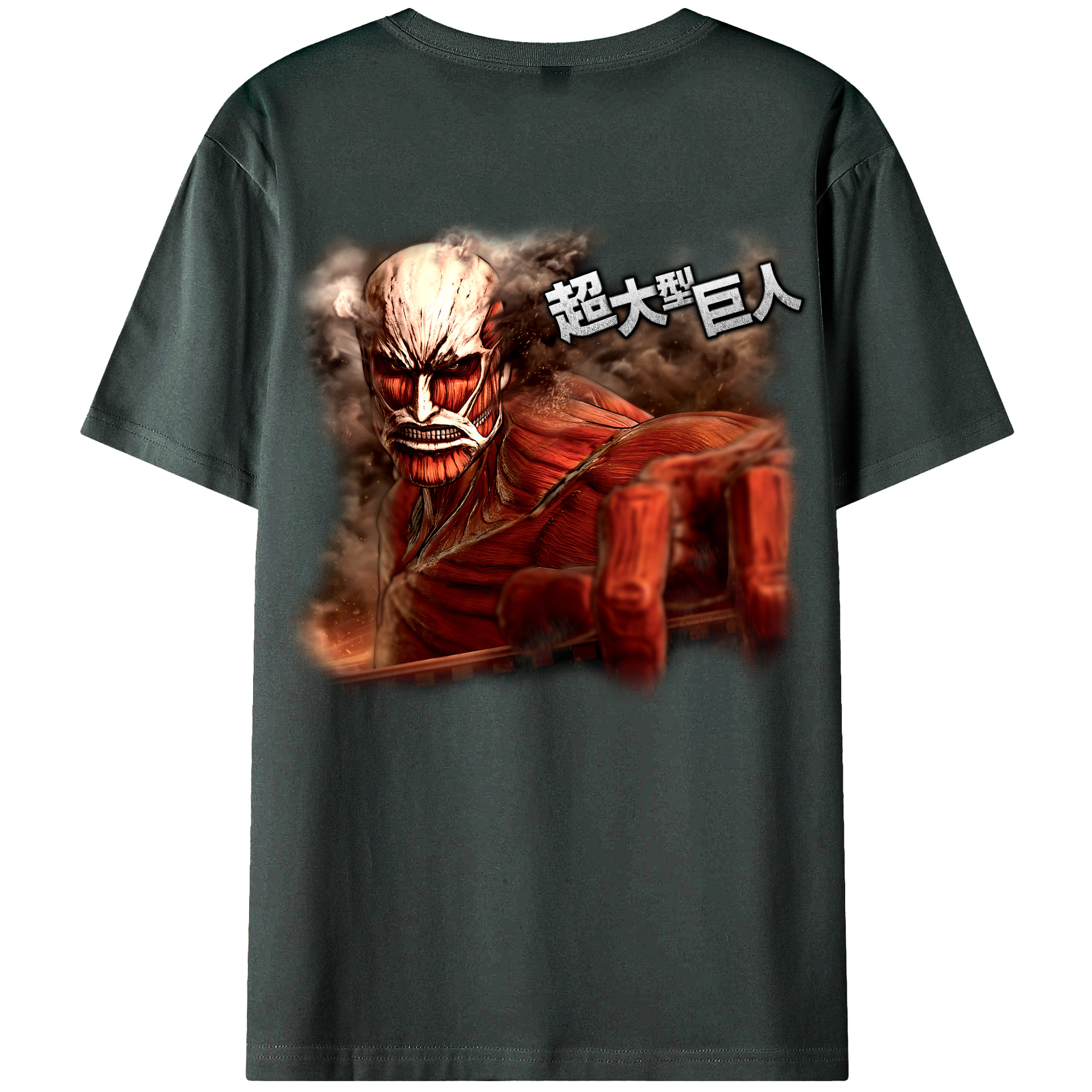 （画像用） 進撃の巨人 Attack on Titan 綿100％ メンズ半袖Tシャツ（バックプリント） 通気性